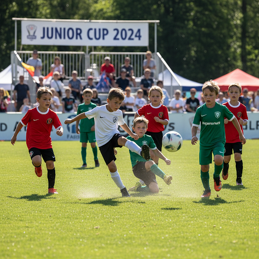 Acción en torneo de fútbol base